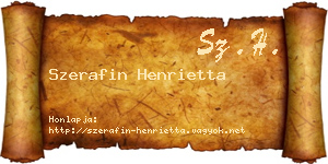 Szerafin Henrietta névjegykártya