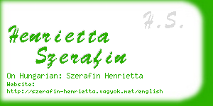 henrietta szerafin business card